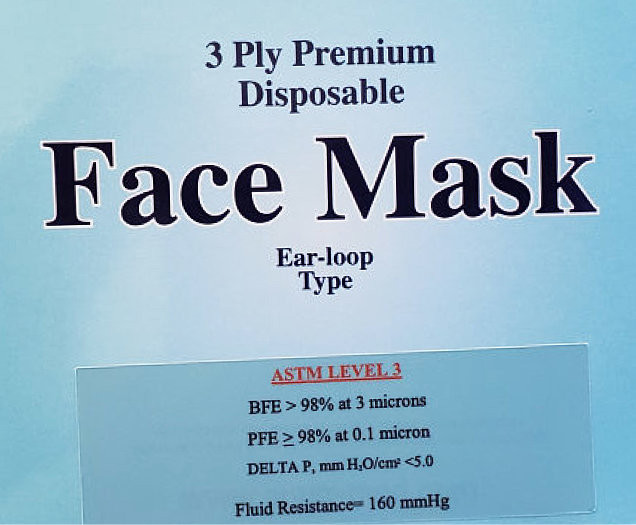 Medical Grade Face Mask ASTM Level 3 AML3